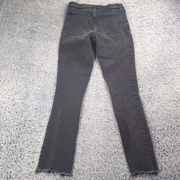 Abercrombie & Fitch Jeans Women 8 Black The Skinny High Rise Chore Distressed - Picture 2 of 11